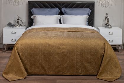 Покрывало 260x260 Garda Decor Gloss горчичное
