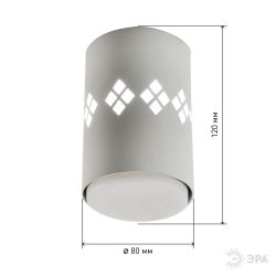 Светильник накладной ЭРА OL10 LD GX53 WH под лампу GX53 со светодиодной подсветкой 1Вт белый | Накладные светильники