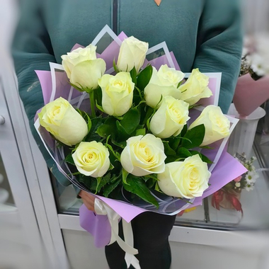 Букет из 11 белых роз (Кения 60 см)