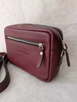 Сумка женская через плечо натуральная кожа бордовая