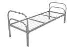 Кровать металлическая одноярусная "Хард + 2", 80х190 см, сетка 100х50, двойная ножка, 2 перемычки