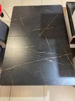 Стол разд пластик Миллер бабочка К-т ног №5 черный Царг.пояс 930 черный Ст-ца каспий черное золото