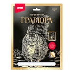 Гравюра золото 18*24см "Сибирский кот" (Lori)