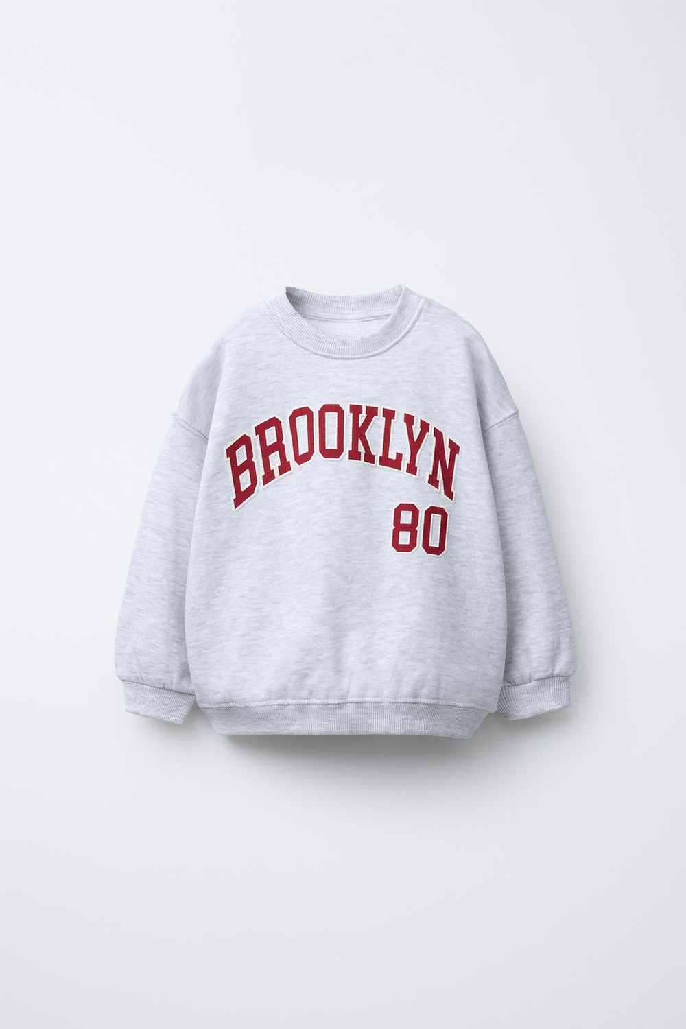 ZARA ТОЛСТОВКА С РЕЛЬЕФНОЙ НАДПИСЬЮ, СЕРЫЙ МЕЛАНЖ