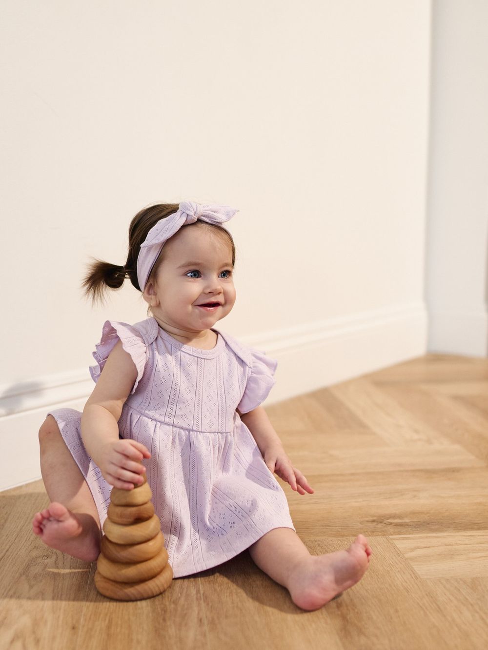 Платье-боди "Сирень" из ажурного хлопка 0+