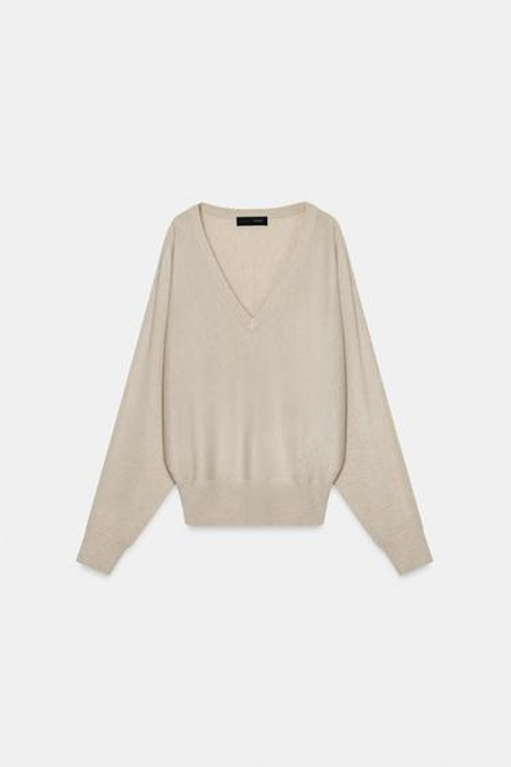 V-образный воротник шерстяной свитер - ZARA