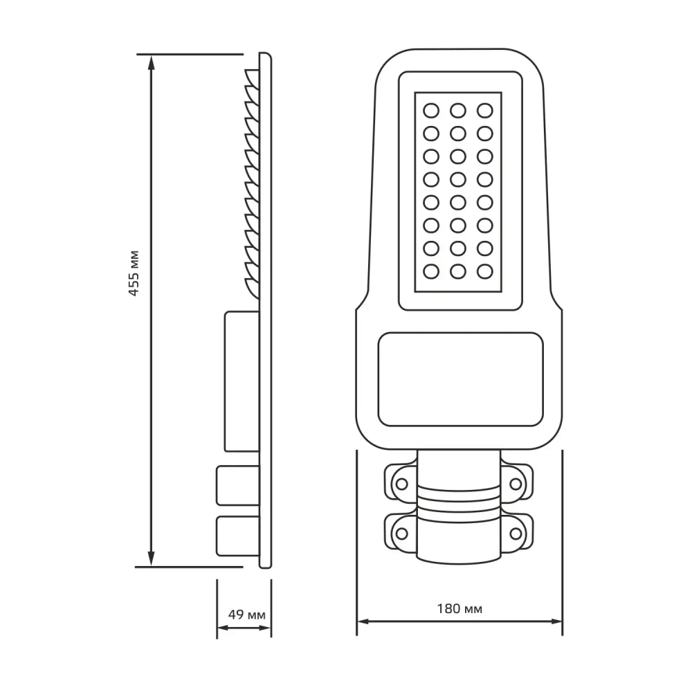 Св-к Gauss LED уличный  QPLUS 100W 12000lm 5000K 120-260V IP65 455*180*49мм черн КСС "Ш" 629535300