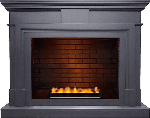 Каминокомплект Coventry - Серый графит / Кирпич с очагом Cassette 400 LNH-INT PS (без дров)