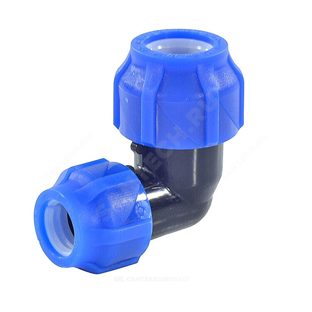Отвод компрессионный ПЭ переходной Дн 25х20х90гр Ру16 VALFEX 121001222520