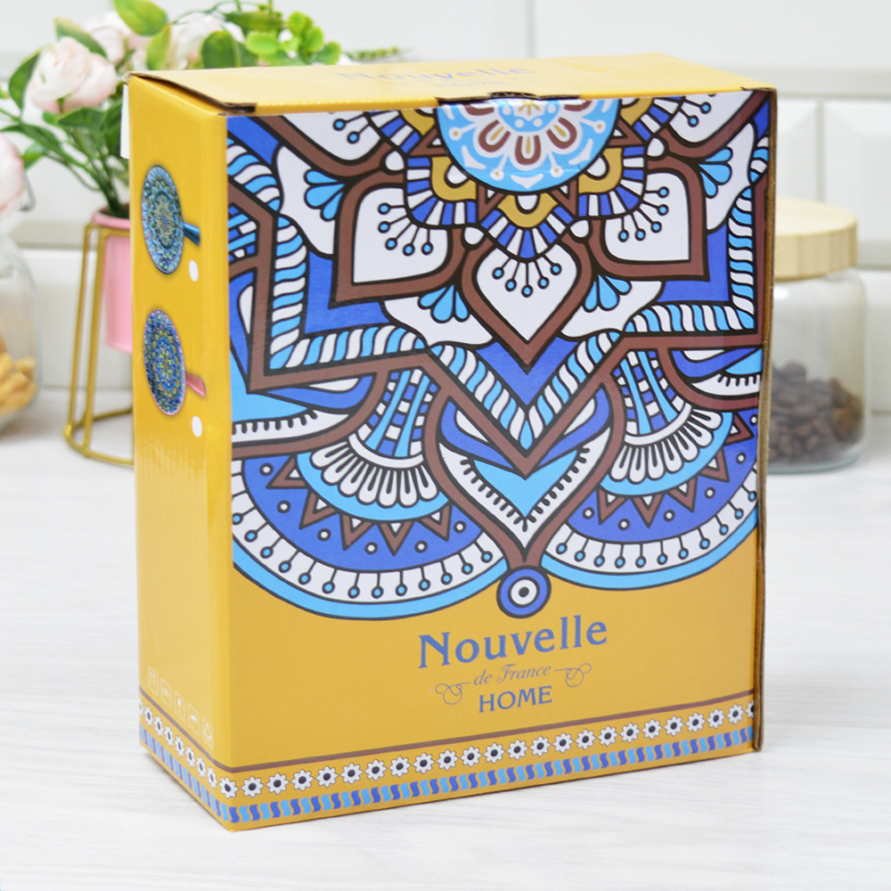 Кокотница с ручкой "Arabesque" 20,3*15,3*5,5см (синий)