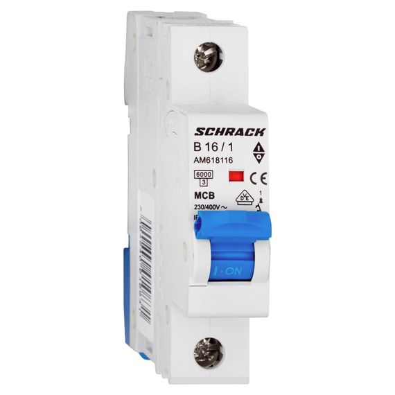 Автоматический выключатель Schrack Technik 1P B 16A 6kA Amparo AM618116--
