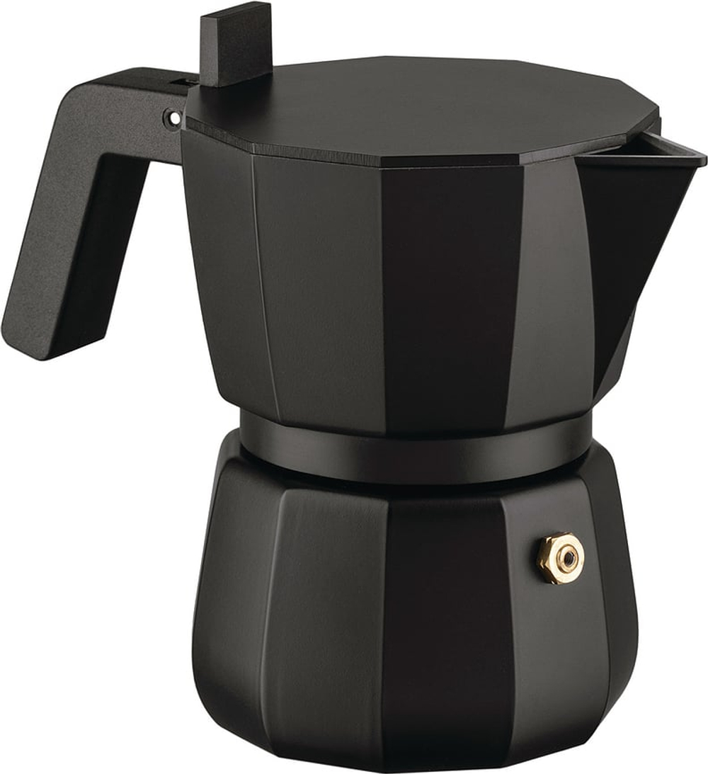 Гейзерная кофеварка Alessi, Moka czarna, 150 мл, алюминий