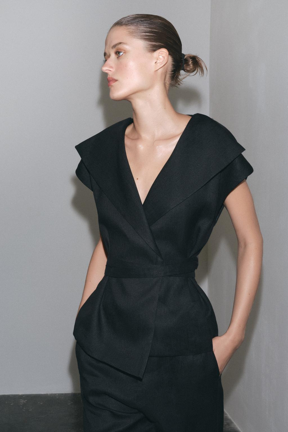 Жилет из смесового льна — zw collection
