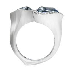 Кольцо с Аквамаринами и Бриллиантами, R0030-1/1