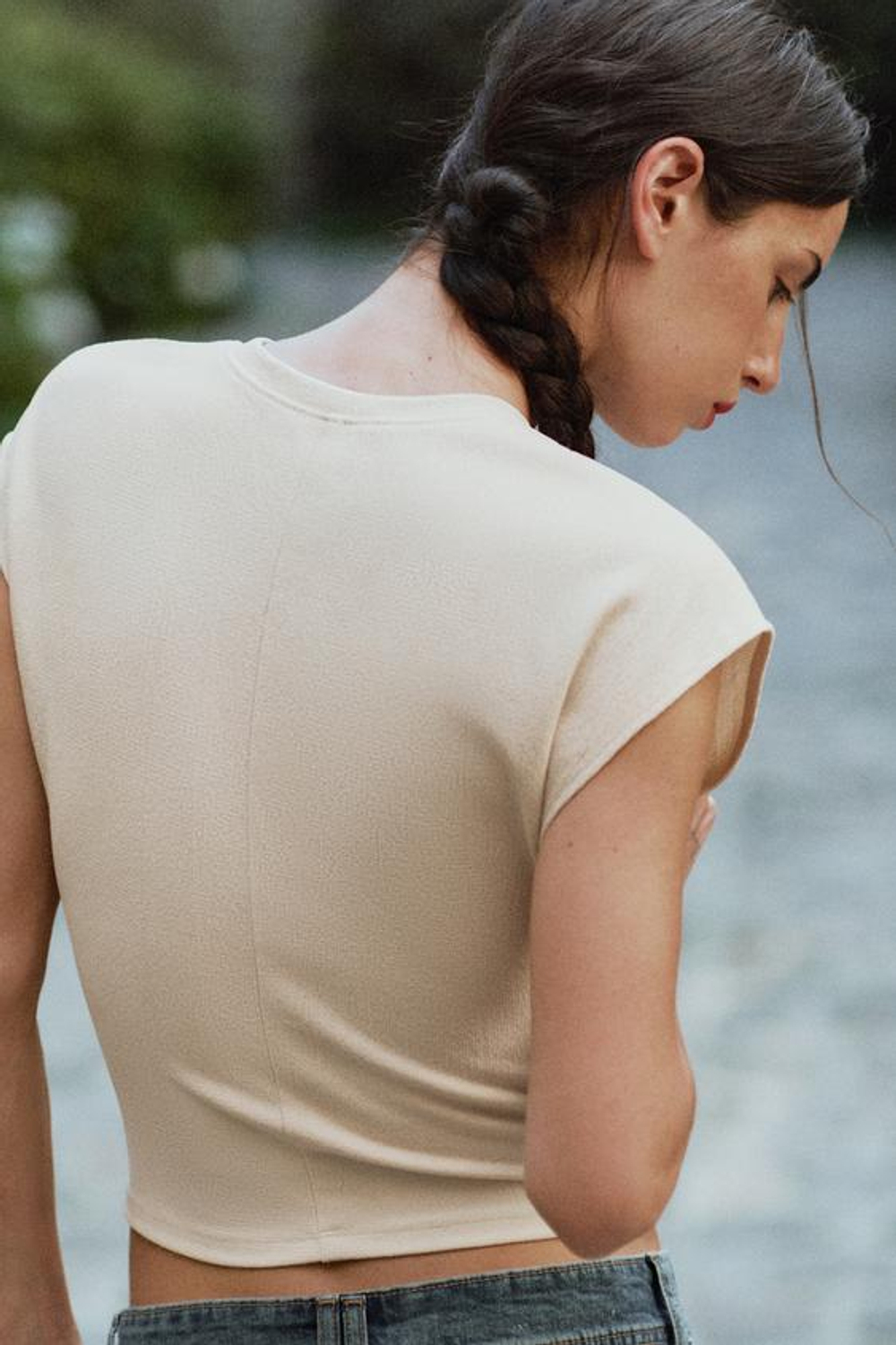 ZARA ТОП В КОРСЕТНОМ СТИЛЕ, ЭКРЮ