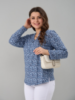 Блузка БЛ-22/голубойтуман-индигоцветы