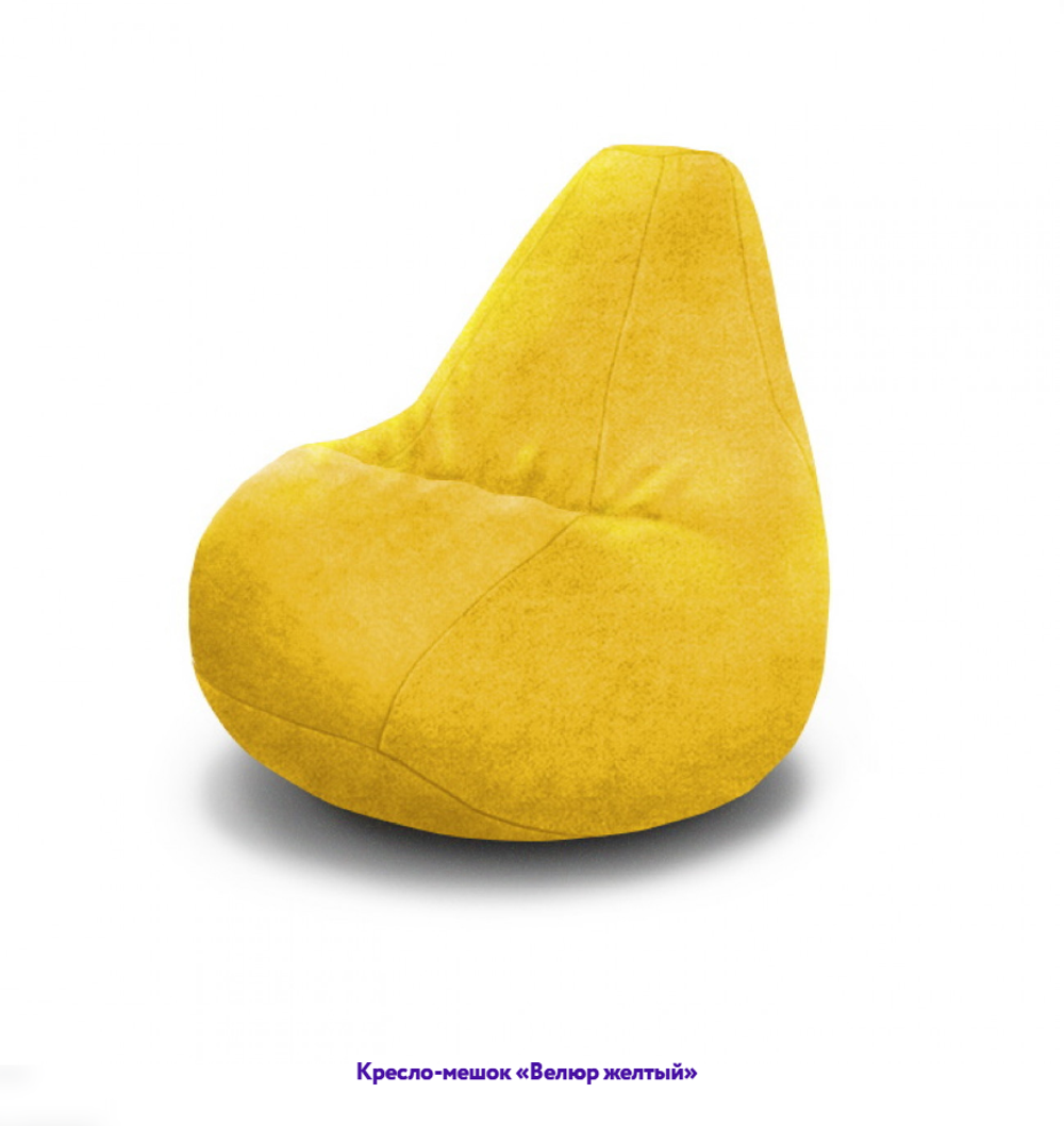 Кресло-мешок Груша, однотонное, велюр