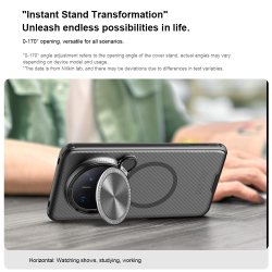 Чехол прозрачный тонированный (Transparent Black) от Nillkin с металлической крышкой и MagSafe на Huawei Mate 70 Pro/70 Pro+, серия CamShield Prop Magnetic Case