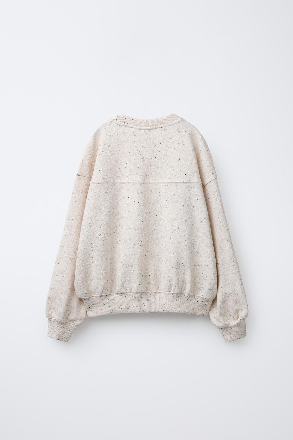 ZARA ТОЛСТОВКА С НАШИВКОЙ, СЕРЫЙ/БЕЖЕВЫЙ