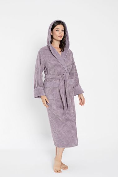 Халат женский махровый 4310 лиловый NUSA Турция