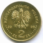 2 злотых 2006 год. Польша. 500 лет статута Яна Лаского. Латунь, диаметр 27 мм. AUNC