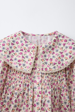 ZARA РУБАШКА С ЦВЕТОЧНЫМ ПРИНТОМ, ЭКРЮ