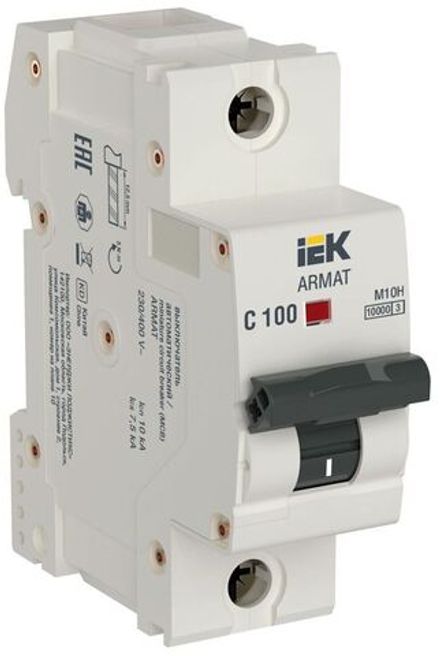 Выключатель автоматический модульный 1п C 100А M10H ARMAT IEK AR-M10H-1-C100