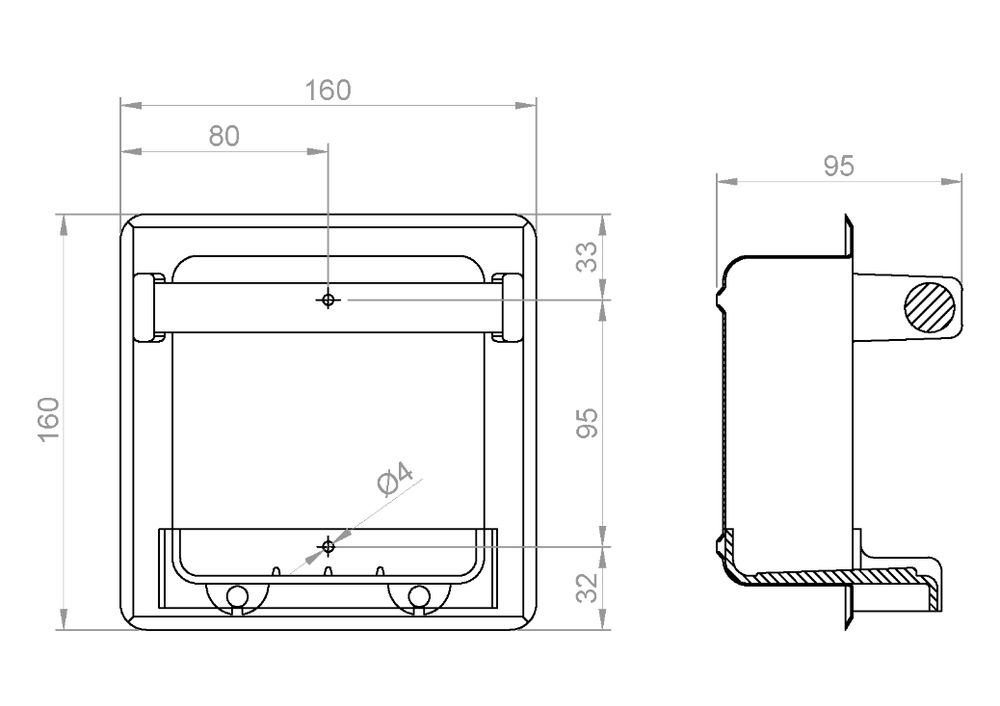 Мыльница встраиваемая нерж. сталь CLASSIC 09037.B глянцевый