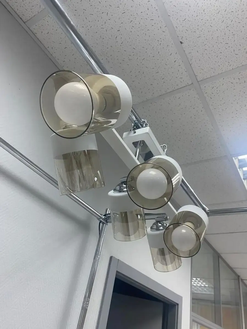 Люстра потолочная KENNY E27*6*60W белый,хром