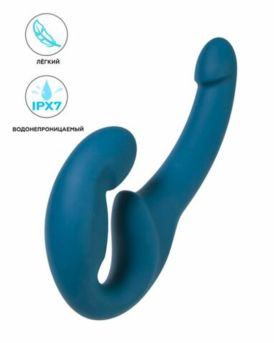 Бирюзовый безремневой страпон Share Lite (Цвет: бирюзовый)