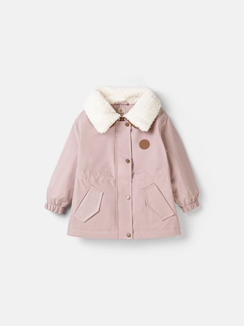 Парка демисезонная с меховым воротником 