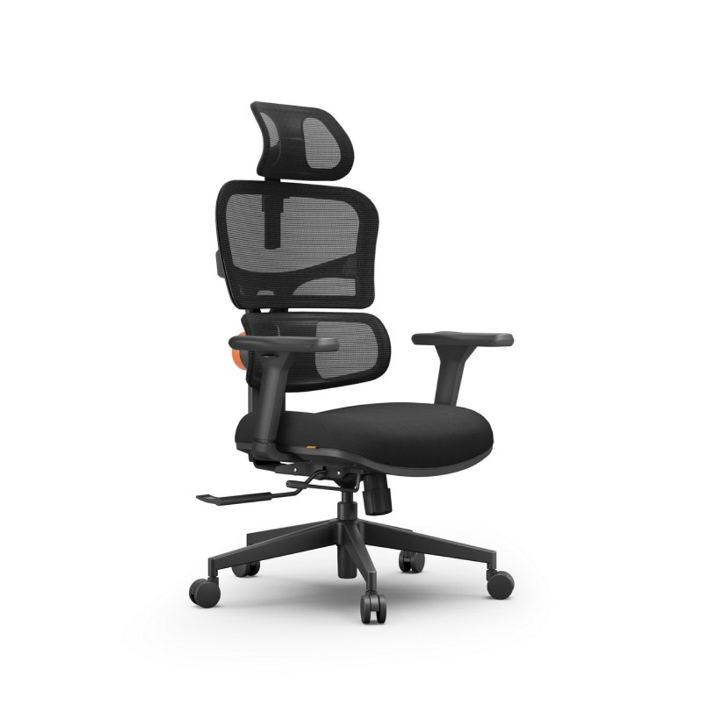 Эргономичное компьютерное кресло FoxGear NETZ модель XO - office edition (FG-NETZ-XO-BK)