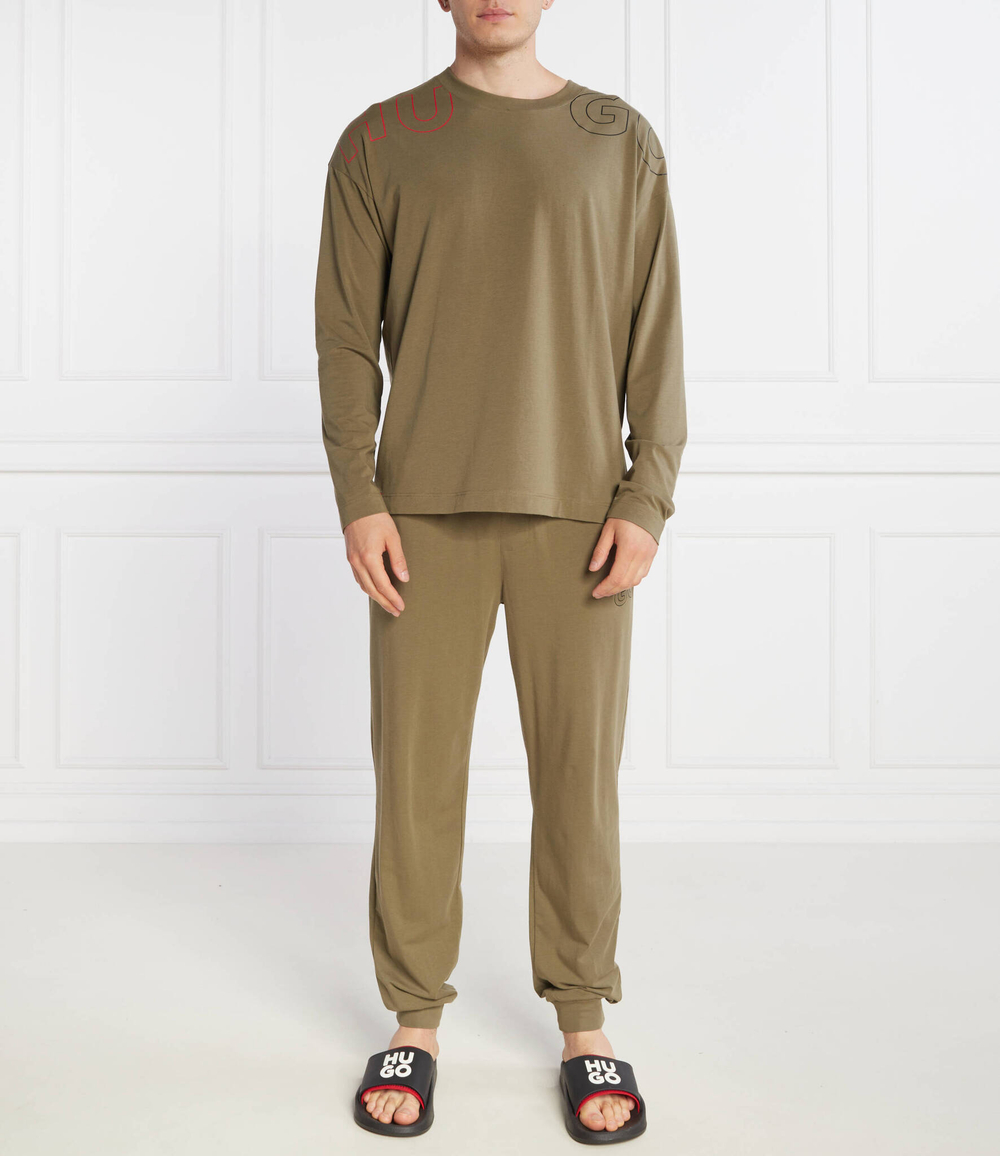 Пижамы TAGGED LONG SET Hugo Bodywear - хаки(50488381)
