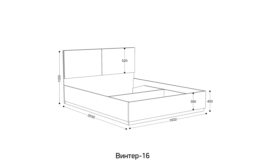 Кровать Винтер 16 1600 – стильная основа для вашей спальни