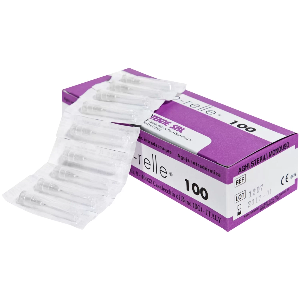 Игла для мезотерапии Meso-relle 27G 0,4х4 мм серая канюля 100 шт