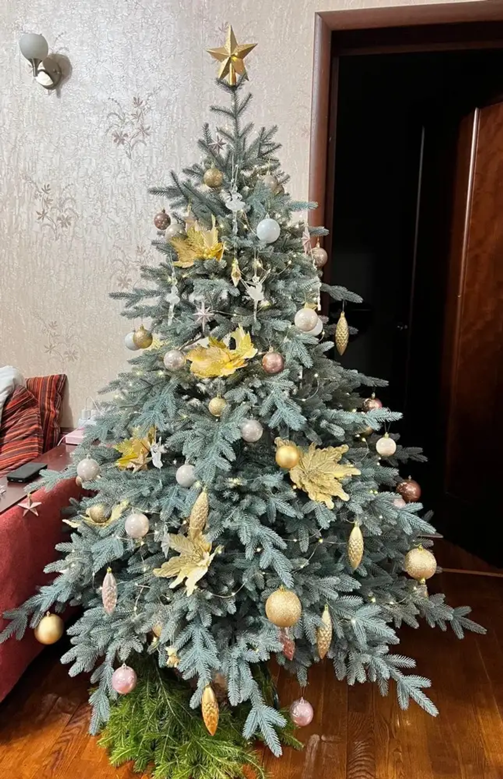 Ель Искусственная Царь елка Раскидистая Премиум голубая 210 см