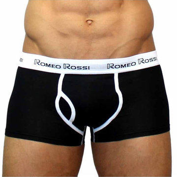 Мужские трусы боксеры черные Romeo Rossi RR365-2 Boxer Brief