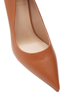 Женские кожаные рыжие туфли с авторским квадратным каблуком