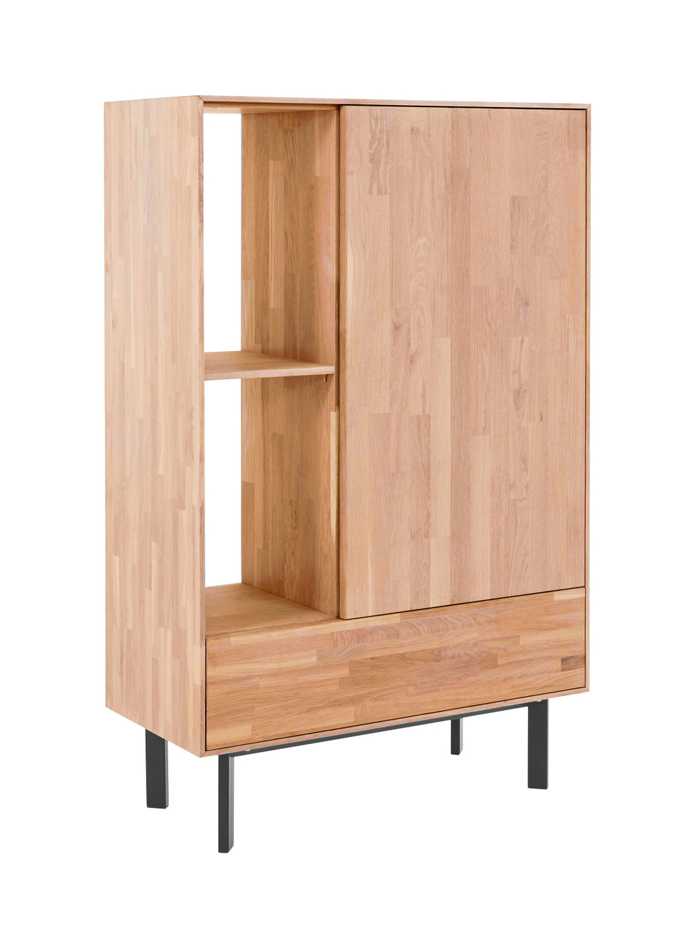 Комод 84х40х135 Viby, с ящиком для одежды, на ножках, массив дуба, MAKOSA