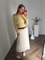 Юбка в цветочек миди сливочное масло