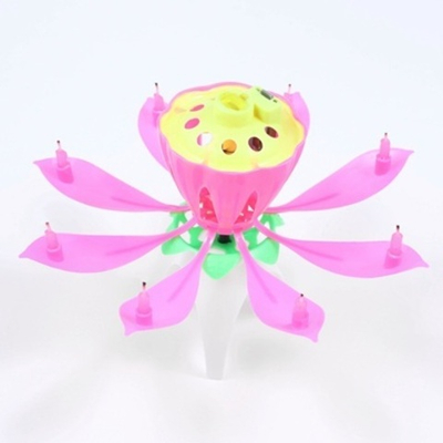 Свеча для торта музыкальная "Тюльпан", розовая, 12х5 см