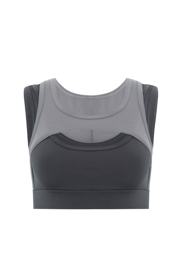 Топ FITNESS светло-серый