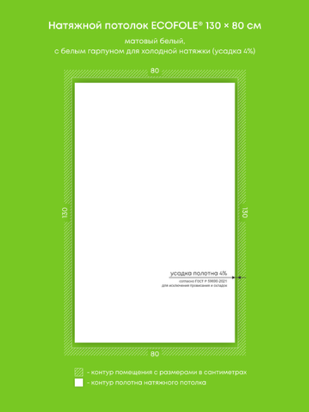 Матовый натяжной потолок 1 м2