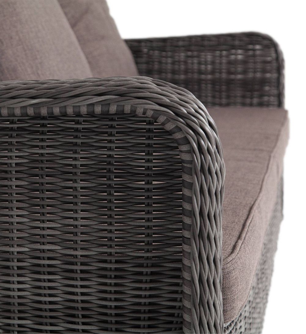 "Гляссе" диван трехместный из искусственного ротанга, цвет графит