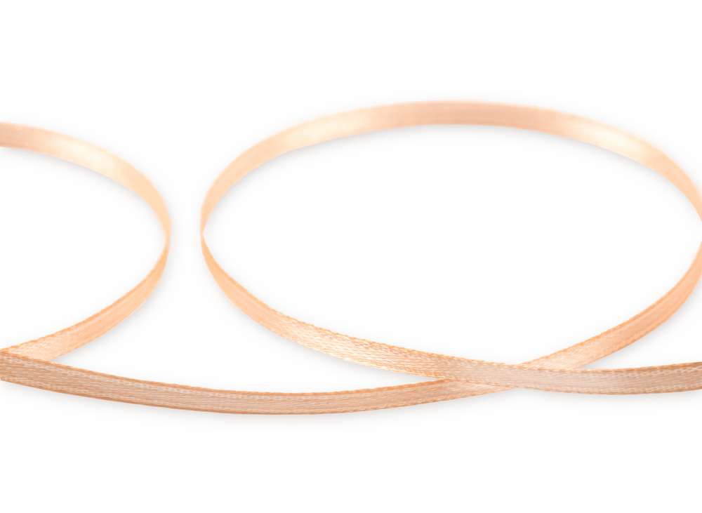 Лента атласная 3 мм AL-3P двухстор.№007 персиковый