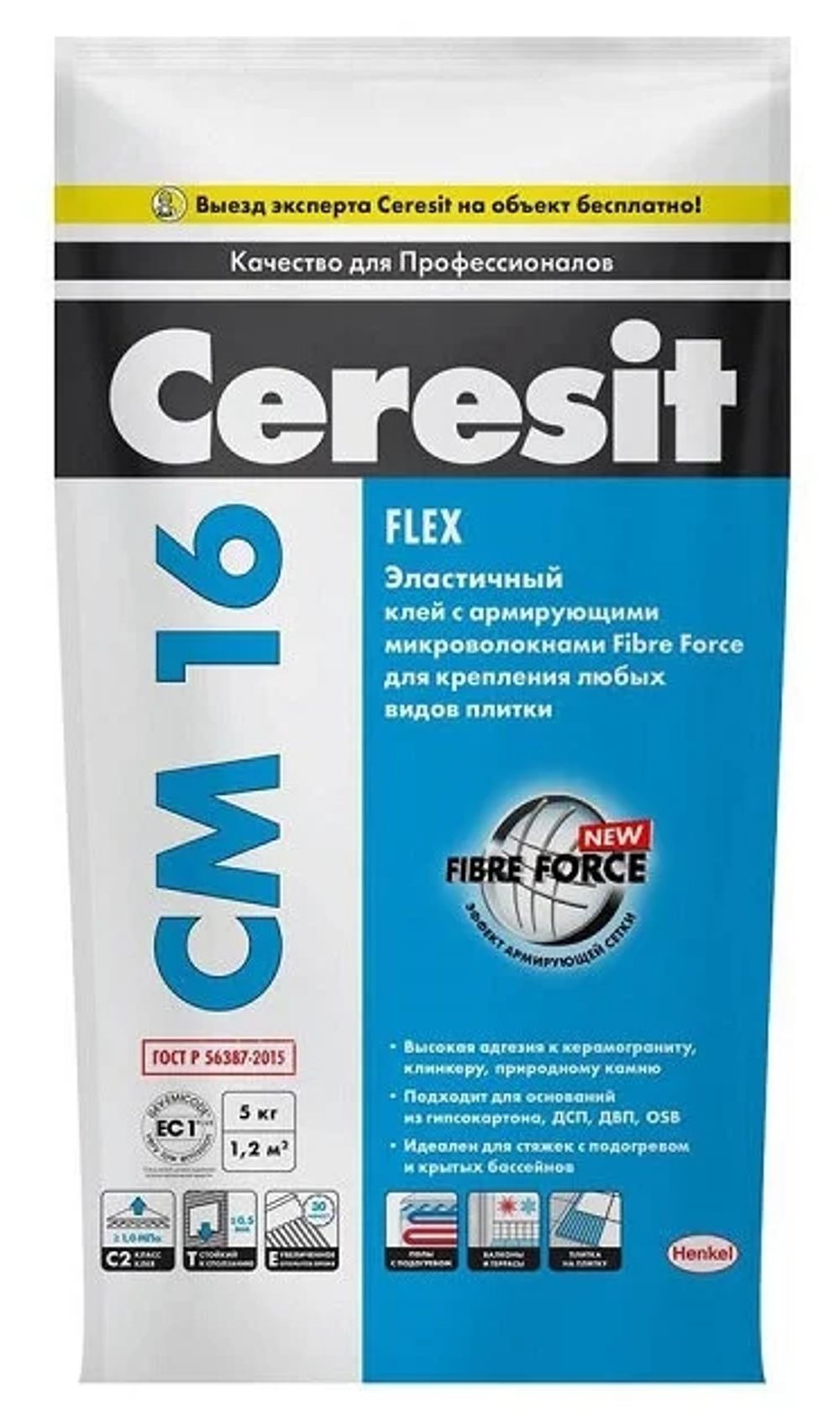Клей Ceresit для кафеля CM 16 Pro, 5 кг