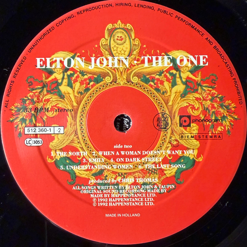 Elton John ‎– The One (Голландия 1992г.)