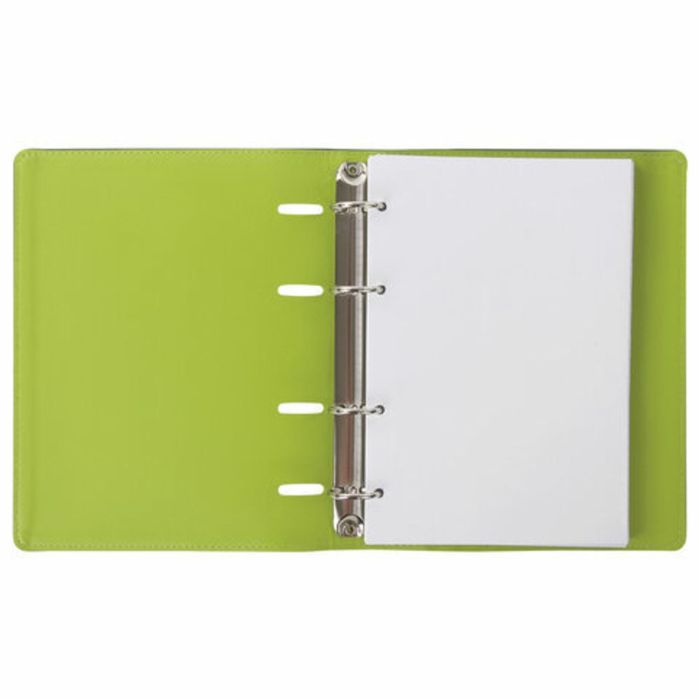 Тетрадь на кольцах А5 (180х220 мм), 120 л., под фактурную кожу, BRAUBERG "Joy", зелёный/светло-зелёный, 129991