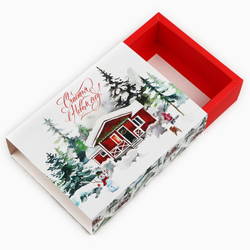Коробка 20*15*5 см Счастье в Новом году- Снежный домик