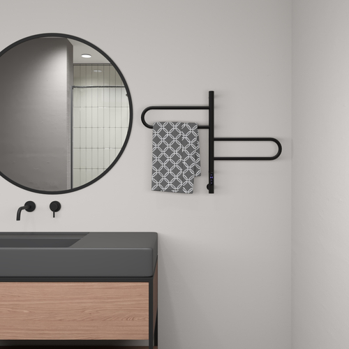 Полотенцесушитель электрический Vincea VTD-1R1CBE 44x60, черный, таймер